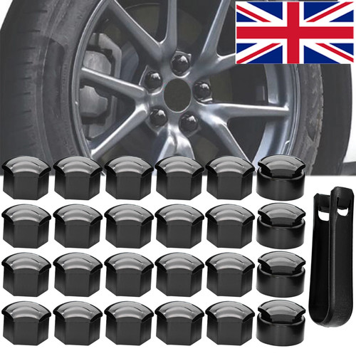 24pc 17mm black wheel nut - black,