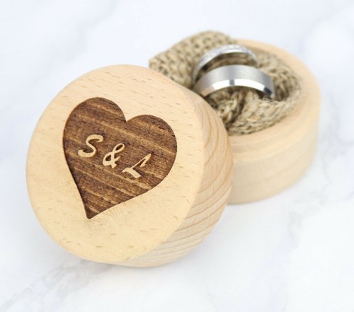 Personalised wooden ring box