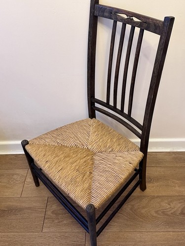 Antique wooden rush seated - antique,