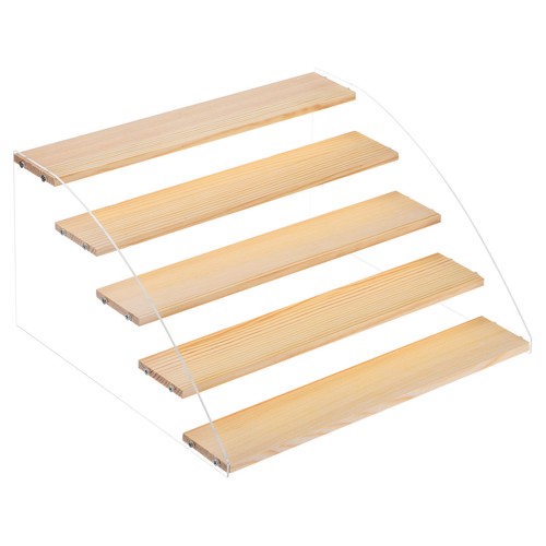 Wood display stand tiered - display,