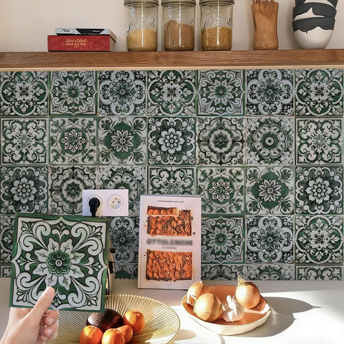 24pcs green moroccan tile - moroccan,