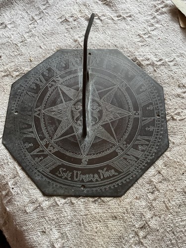 Vintage brass sundial original - brass,