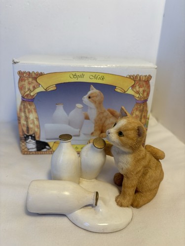 Cat figurine spilt milk - figurine., the