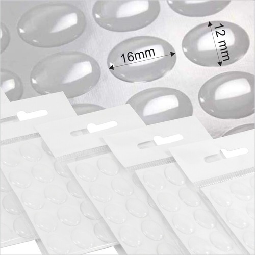 16x12mm oval clear domes - 16x12mm,