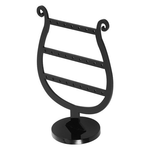 Reusable black earring holder - black,