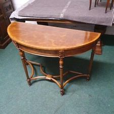 STUNNING ANTIQUE/REPRODUCTION WALNUT DEMI LUNE / CONSULE/HALL/TELEPHONE TABLE