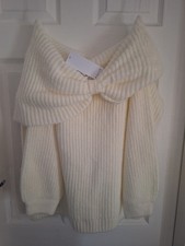 Billie Faiers Cream Bow Jumper