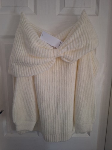 Billie faiers cream bow - faiers, jumper