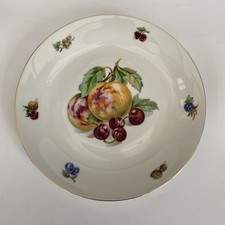 Bohemia Czechoslovakia Dinner or Serving Plate 10.5" Fruit Design Gold Edged x 1