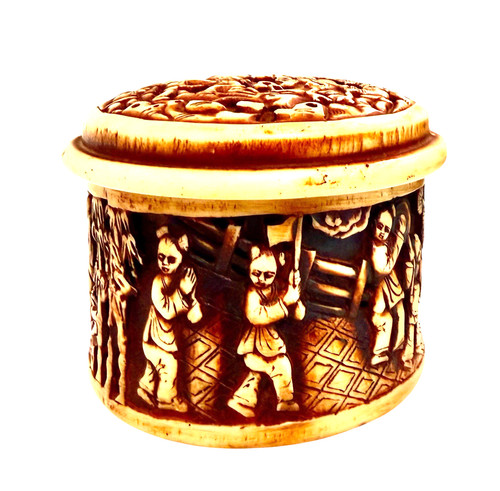 Chinese hand carved round - chinese,