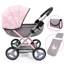 12733AA Dolls Pram Cosy, Collapsible, Includes Bag and Duvet, M...
