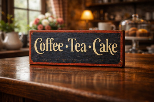 Coffee tea cake sign vintage - coffee,