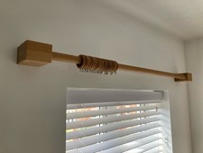 Pair of Habitat Oak Radius Cube Curtain Pole Holders