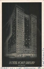 Hotel Fort Shelby,Detroit at Night,MI 1918 Wayne County Michigan Semitone