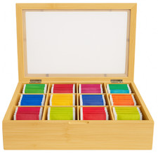 Bamboo Wood 12 Compartment Tea