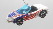 Christmas Ornament for Chevy Corvette Stingray III White USA Decal