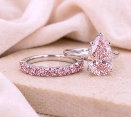 Certified pear cut - certified, pink