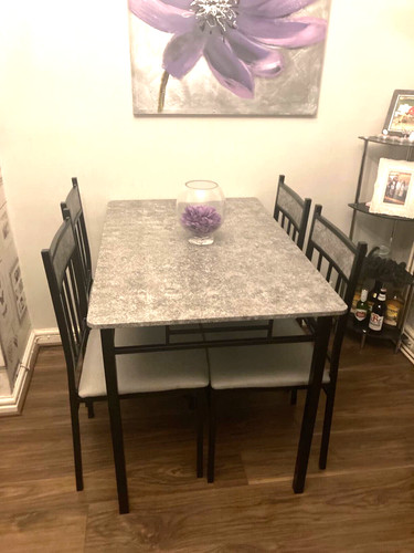 Set grey marble dining table - 5,
