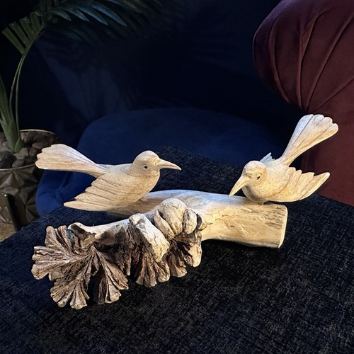 Hand carved wooden birds - hand,
