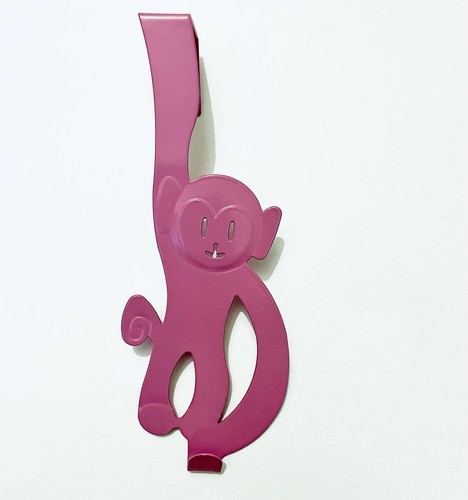 Pink monkey door hanging hook - pink,