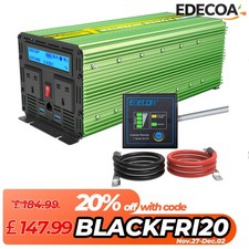 EDECOA Power Inverter 24V 240V 3000W Peak 6000W inverter with LCD Display V3.0