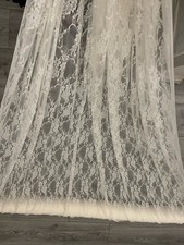 1m Ivory Cream Designer  Stretch Lace Fabric 60 Inch Wide