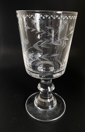 Antique rummer glass etched - antique,