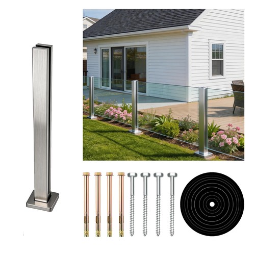 Glass railing middle post - railing,