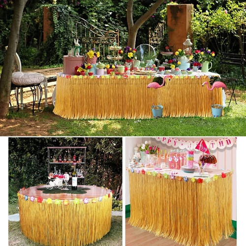 Hawaiian party grass table - hawaiian,