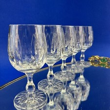 Webb Corbett Set/5 Canterbury 5” Cut Crystal Wine Glasses Goblet Vintage Mint UK