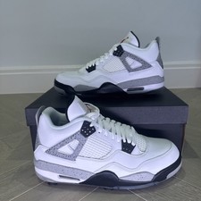 Nike Air Jordan IV/4 Men's Retro Golf White Cement Trainers UK 9