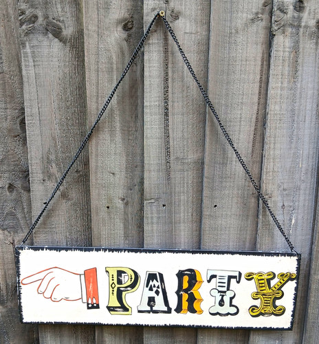 Vintage metal hanging - vintage,