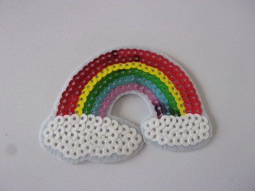 Sequin rainbow iron sew on - rainbow,