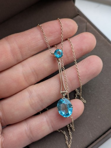 9ct gold edwardian blue paste - edwardian,