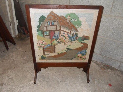 Vintage wooden fire guard - vintage,
