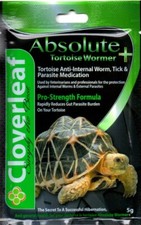 Cloverleaf Absolute Tortoise Wormer Plus 5g Pro Strength Worming Treatment.