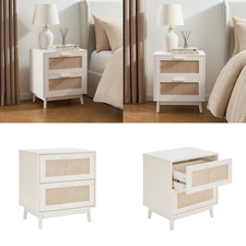 Dusk Pair of Isla 2 Drawer Bedside Tables in Cream RRP £404