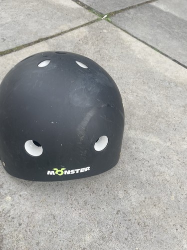 Monster skateboard and helmet - monster,