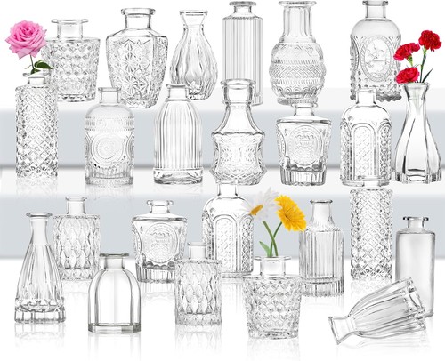 Glass bud vase set small - bud,