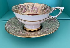 ROYAL STAFFORD RED FLORAL GARLAND GOLD CHINTZ TEA CUP AND MISMATCHED SAUCER