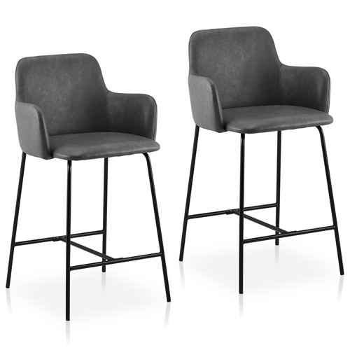 2pcs bar stool - 2pcs, leather