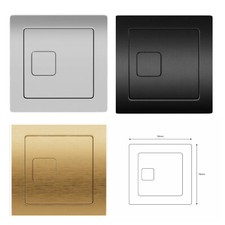Square Push Button Replacement Flush Cable Concealed Cistern-Black-Brass-C
