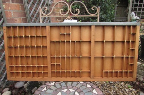 Vintage wooden printers tray - vintage,