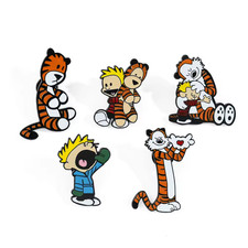 Set of 5 Calvin & Hobbes enamel pin badges