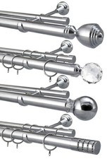 Double Eyelet Curtain Pole Rod