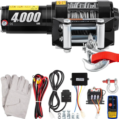 Vevor 12v 4000lb winch with - vevor,