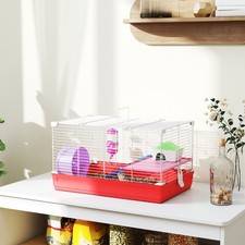 Hamster Cage Small Pet Animal Travel Cage Box Double Layers with Accessories