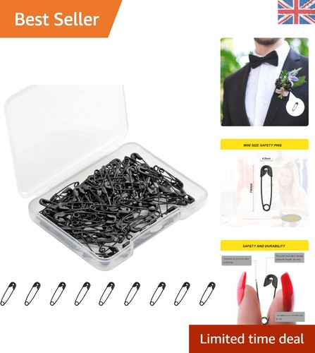 Black mini safety pins - safety, set