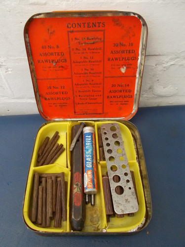 Vintage original rawlplug tin - vintage,