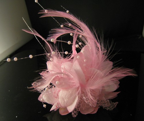 Flower feather bead corsage - flower,